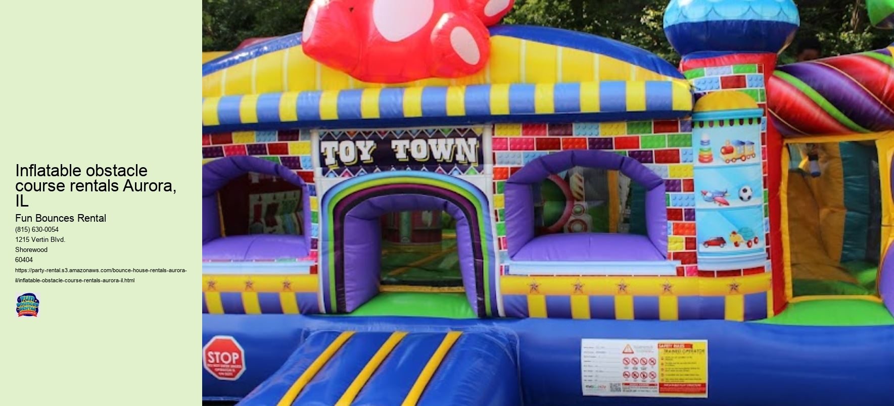 Inflatable obstacle course rentals Aurora, IL