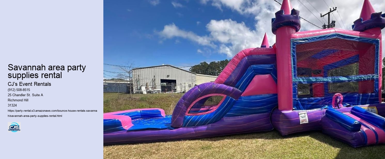 Savannah area party supplies rental
