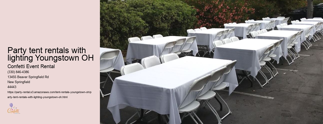 Party tent rentals with lighting Youngstown OH