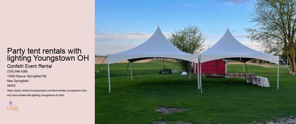 Youngstown OH tent rentals with lighting options