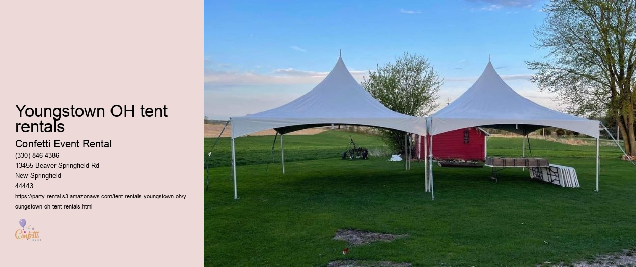 Youngstown OH tent rentals with stage setups